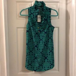 Mudpie green and navy tunic.